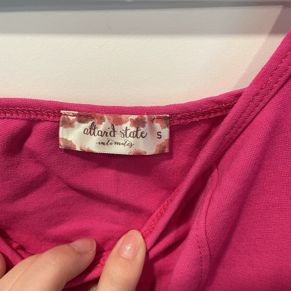 Altar'd State Small Crop Tank Top Pink Women Boho Festival Wear - Picture 3 of 5